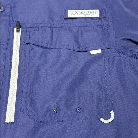 Realtree Men's Fishing Deep Blue Button-Down Shirt - Picture 3 of 8